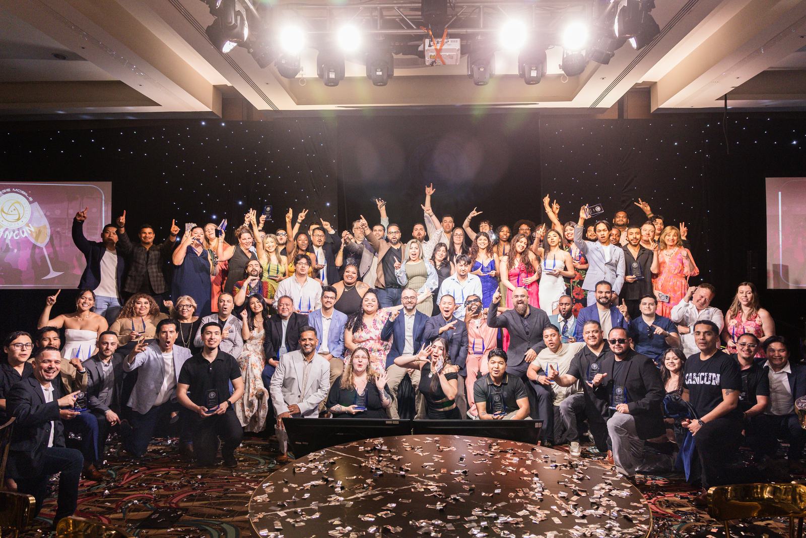 Verge Mobile team members celebrating together